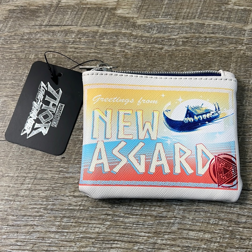 New Bioworld Disney Marvel Thor Love and Thunder New Asgard Coin Purse Wallet